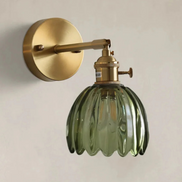 Vintage-Wandleuchte Florvane mit Glaskuppel