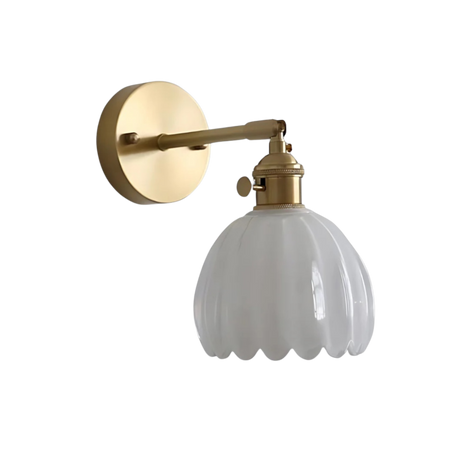 Vintage-Wandleuchte Florvane mit Glaskuppel