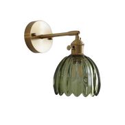 Vintage-Wandleuchte Florvane mit Glaskuppel