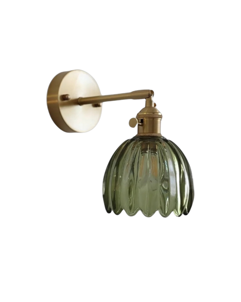Vintage-Wandleuchte Florvane mit Glaskuppel