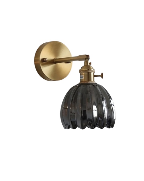 Vintage-Wandleuchte Florvane mit Glaskuppel