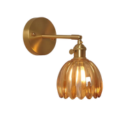 Vintage-Wandleuchte Florvane mit Glaskuppel