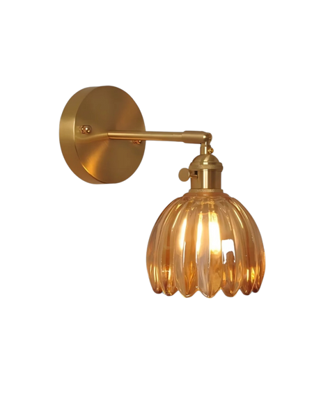 Vintage-Wandleuchte Florvane mit Glaskuppel