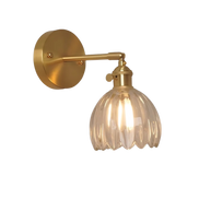 Vintage-Wandleuchte Florvane mit Glaskuppel