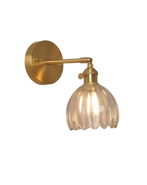 Vintage-Wandleuchte Florvane mit Glaskuppel