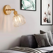 Vintage-Wandleuchte Florvane mit Glaskuppel