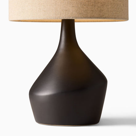 Ceravo Keramik-Tischleuchte mit Leinenschirm