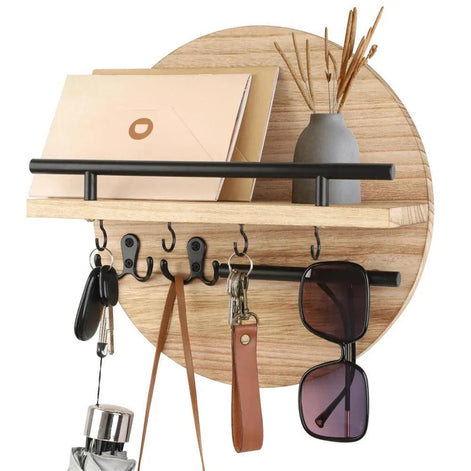 Wandmontierter Schlüsselhalter aus Holz