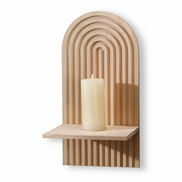 Wandregal aus Holz mit Bogendesign für Wohnräume