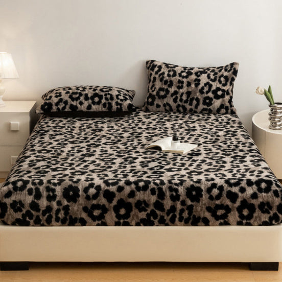 Weiches Spannbettlaken mit Leopardenmuster für das Schlafzimmer
