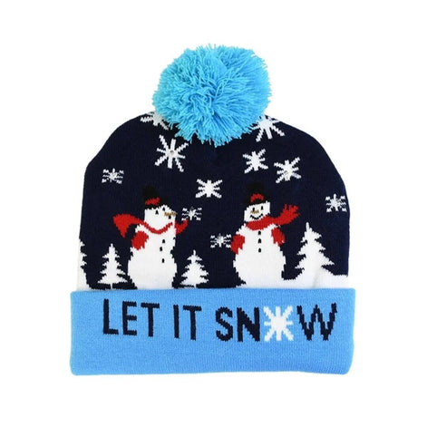 Weihnachtsmütze mit LED-Lichtern und Strickdesign – Juleglora