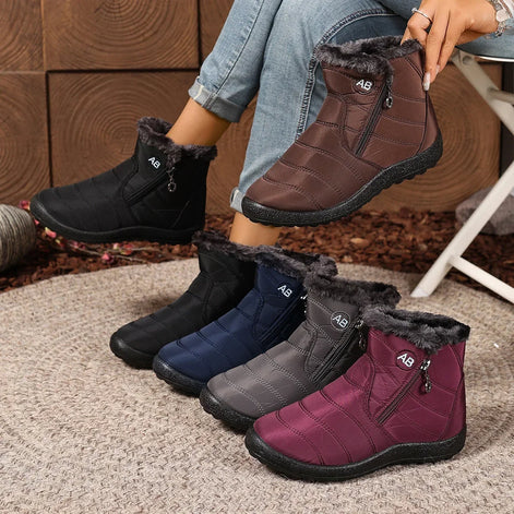 Winterstiefel mit seitlichem Reißverschluss und Profilsohle – Arvenza