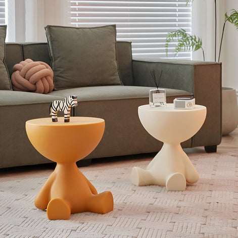 Ylix Couchtisch – Runder Beistelltisch aus Kunststoff