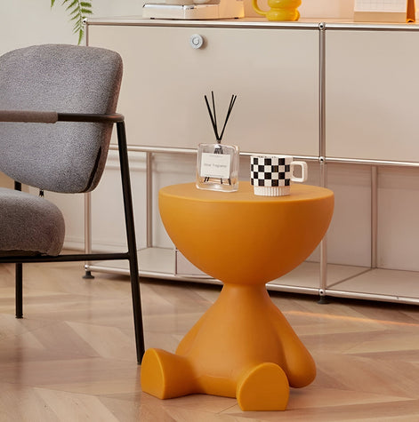 Ylix Couchtisch – Runder Beistelltisch aus Kunststoff