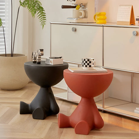 Ylix Couchtisch – Runder Beistelltisch aus Kunststoff