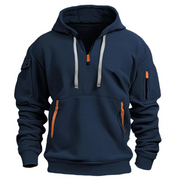 Zarello Hoodie mit halbem Reißverschluss und Taschen in lockerer Passform für Alltag und Freizeit