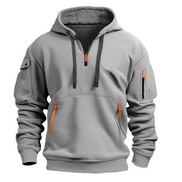 Zarello Hoodie mit halbem Reißverschluss und Taschen in lockerer Passform für Alltag und Freizeit