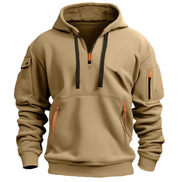 Zarello Hoodie mit halbem Reißverschluss und Taschen in lockerer Passform für Alltag und Freizeit