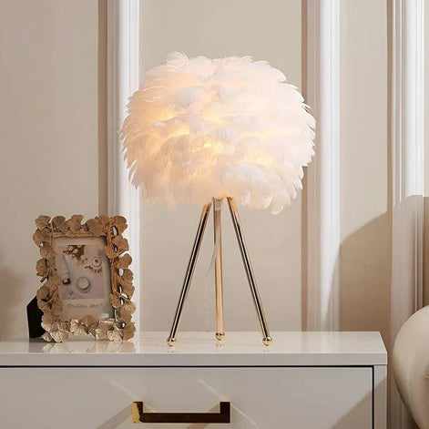 Fevoria Tischleuchte mit Federdesign – LED Lampe für dekorative Innenbeleuchtung