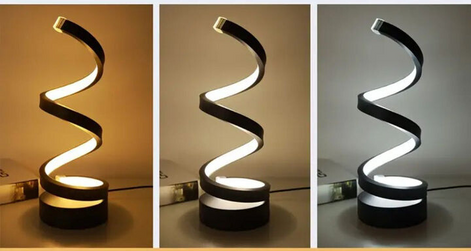 Zenvira Tischleuchte mit Spiraldesign und dimmbarer LED-Beleuchtung