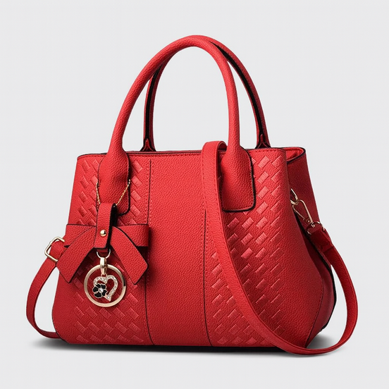 Zeravia Schultertasche Damen PU verstellbarer Gurt Schleife mehrere Fächer