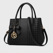 Zeravia Schultertasche Damen PU verstellbarer Gurt Schleife mehrere Fächer
