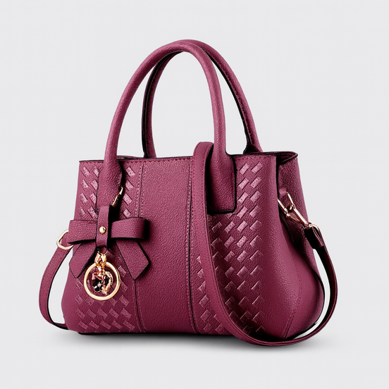 Zeravia Schultertasche Damen PU verstellbarer Gurt Schleife mehrere Fächer