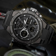 Herren Analog-Digital-Armbanduhr mit Stoppuhr und Alarm Veltrano