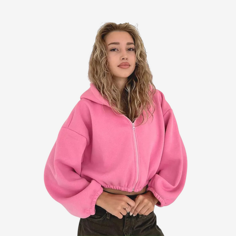 Damen Kapuzenjacke mit Reißverschluss und Langarm – Norivelle