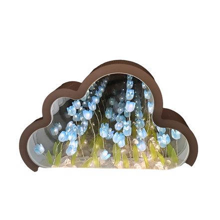 Florina LED-Tischlampe mit Spiegeleffekt und Tulpenmotiv