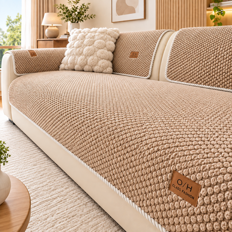 Sofabezug aus Polyester mit Struktur und Silikonrückseite – Sofelina