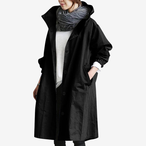 Damen Oversize Trenchcoat mit langen Ärmeln und Seitentaschen – Ardelisse