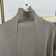 Selviora 3-teiliges Set mit Mantel Hose und Pullover in lockerer Passform für Alltag und Freizeit