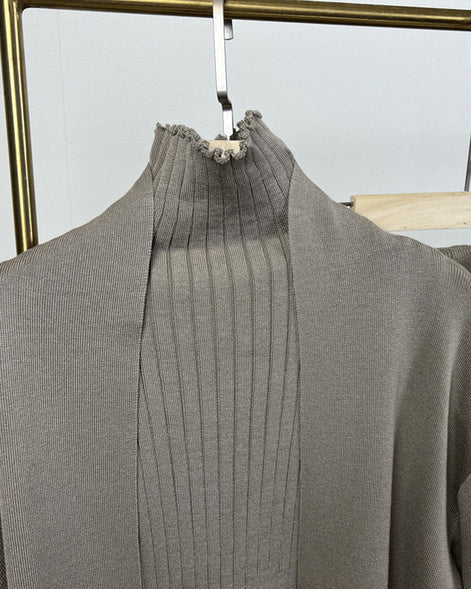 Selviora 3-teiliges Set mit Mantel Hose und Pullover in lockerer Passform für Alltag und Freizeit