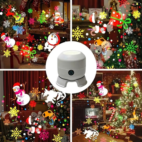 Weihnachtsprojektor mit rotierenden Schneeflocken und 360° Lichtprojektion – Schnevoria