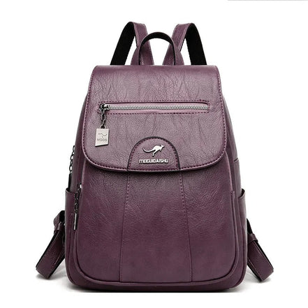 Velmora Damen Rucksack mit Überschlag und mehreren Fächern