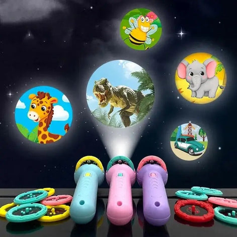 Lumini Projektor-Taschenlampe – Kinder Taschenlampe mit Bildprojektion und Dia-Scheiben