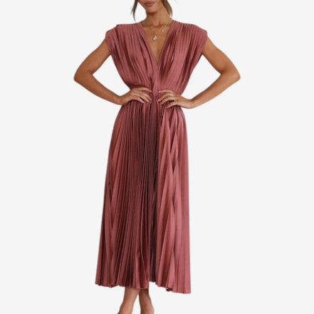 Elvara Kleid – Damen ärmelloses V-Ausschnitt Kleid aus Polyester