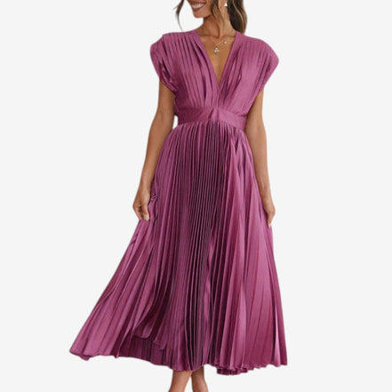 Elvara Kleid – Damen ärmelloses V-Ausschnitt Kleid aus Polyester