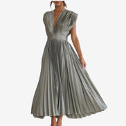 Elvara Kleid – Damen ärmelloses V-Ausschnitt Kleid aus Polyester