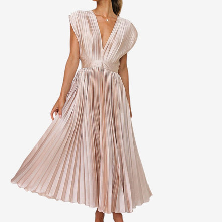 Elvara Kleid – Damen ärmelloses V-Ausschnitt Kleid aus Polyester