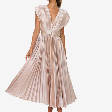 Elvara Kleid – Damen ärmelloses V-Ausschnitt Kleid aus Polyester