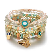 Lurevya Damen Armband Set mit Hamsa-Anhängern