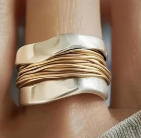 Twynora Damenring mit zweifarbigem Spiraldesign