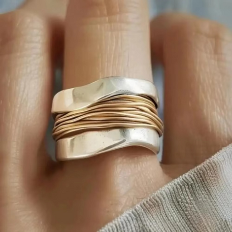 Twynora Damenring mit zweifarbigem Spiraldesign