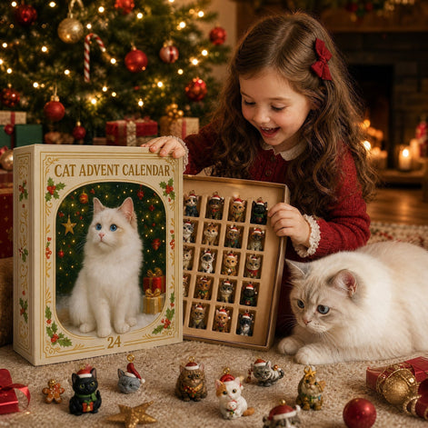 Katzen Adventskalender mit 24 Türchen und Weihnachtsmotiv – Mialvessa