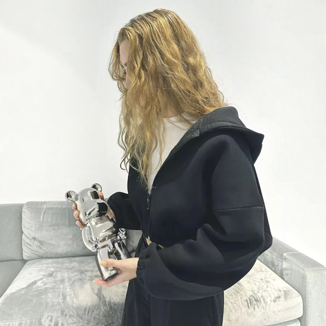 Damen Kapuzenjacke mit Reißverschluss und Langarm – Norivelle