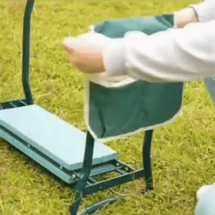 GardenMate Klapphocker mit Werkzeugtasche – Praktische Sitzhilfe für Gartenarbeiten