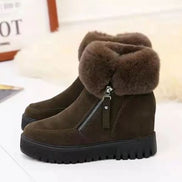 Damen Stiefeletten mit Keilabsatz und Reißverschluss – Velmira