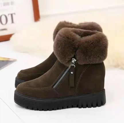 Damen Stiefeletten mit Keilabsatz und Reißverschluss – Velmira